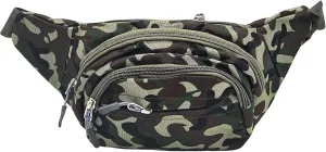Tactical Fanny Pack - Stylish and Functional 4-Zipper Waist Bag for Men and Women. Adjustable Belt, Large Capacity, Perfect for Travel. Phone-friendly Chest Shoulder Bag (green with brown)