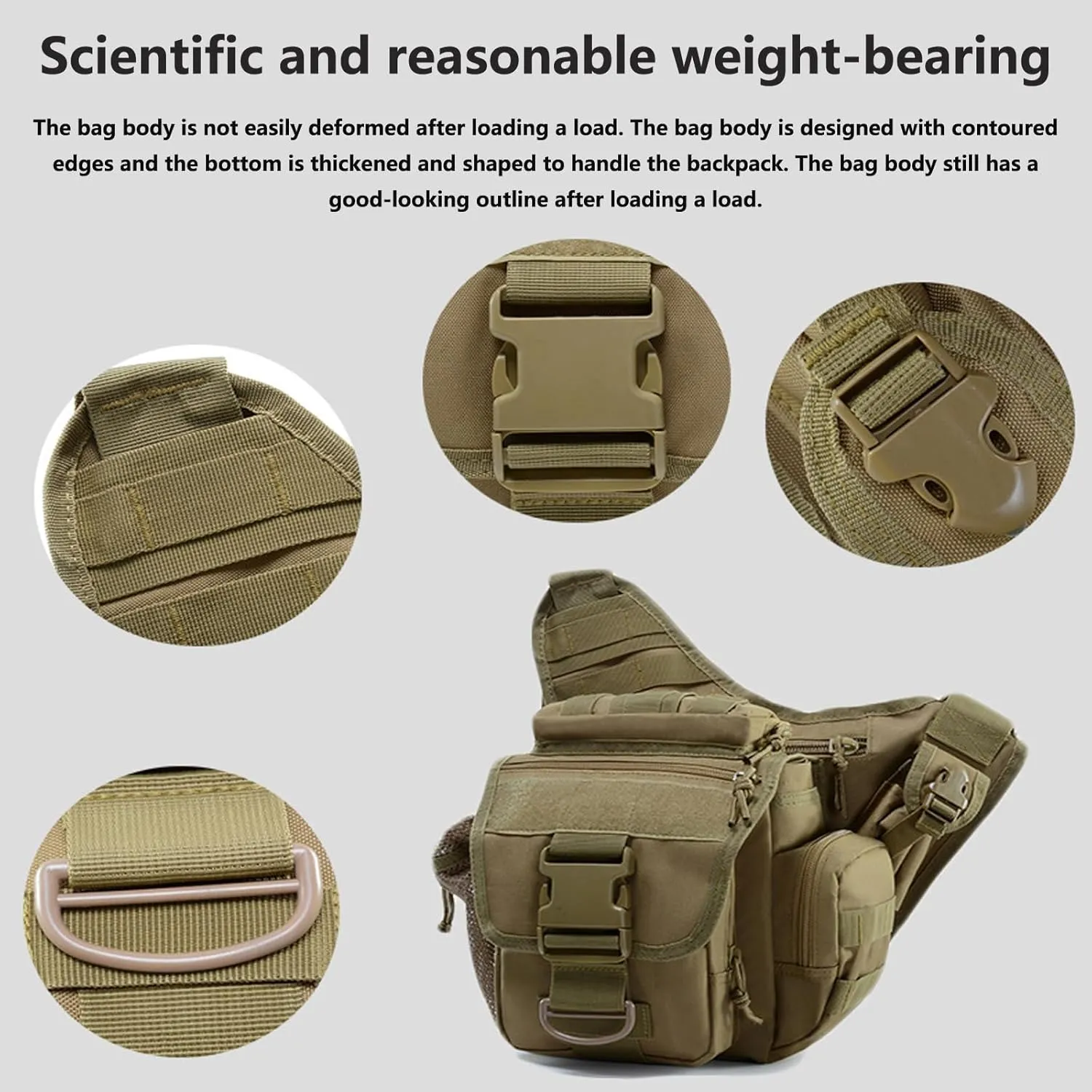 Tactical Messenger Bag Shoulder Bag Cross Body Bag Belt Sling Bags Laptop For Working Cycling Hunting Camping D