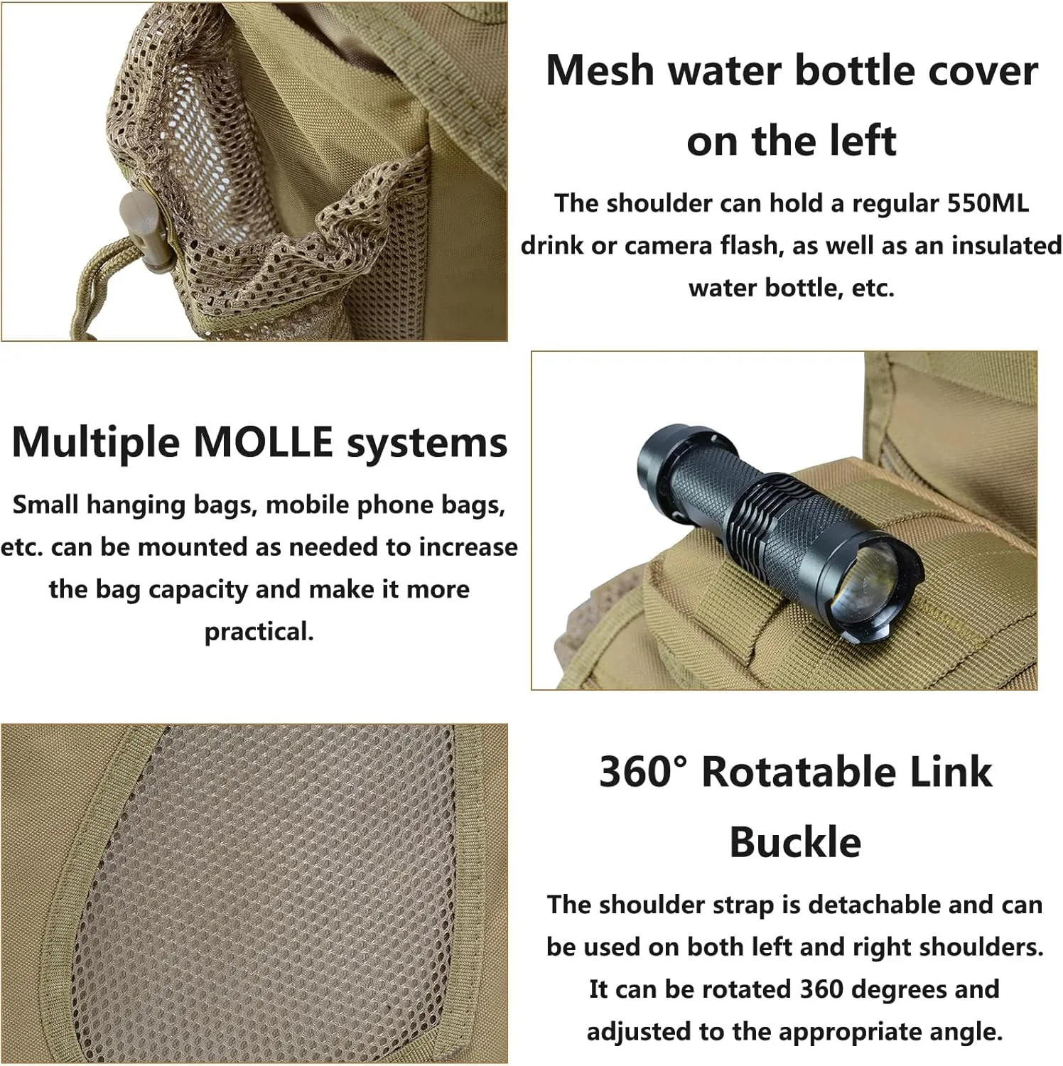 Tactical Messenger Bag Shoulder Bag Cross Body Bag Belt Sling Bags Laptop For Working Cycling Hunting Camping D