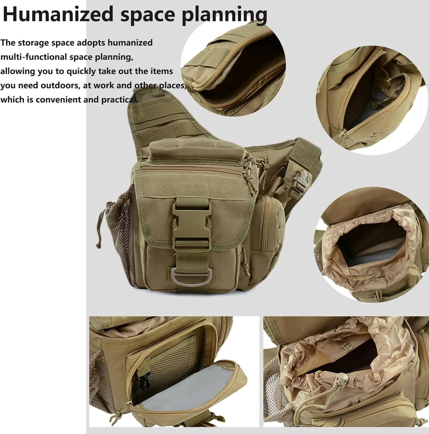 Tactical Messenger Bag Shoulder Bag Cross Body Bag Belt Sling Bags Laptop For Working Cycling Hunting Camping D