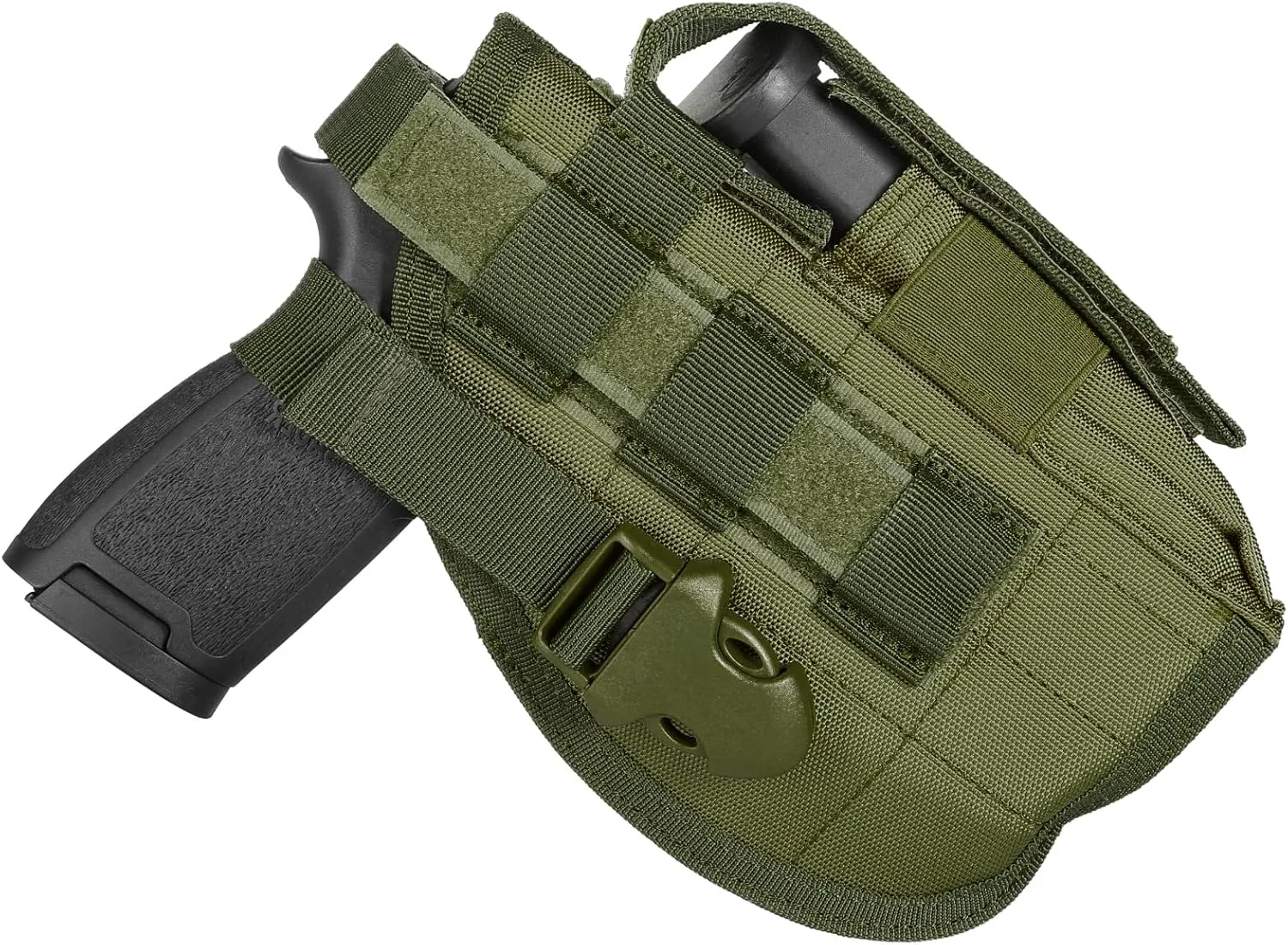 Tactical Molle Belt Gun Holster, Universal Adjustable Pistol Holsters with Mag Pouch Fits S&W M&P Shield M1911 Glock 17 26 42