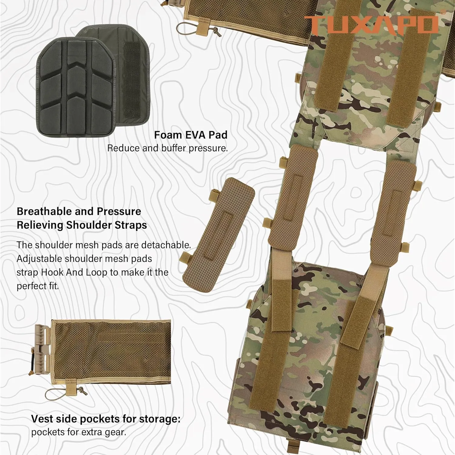Tactical Molle Vests with Triple mag Pouch and Side Cummerbund Pouches, Quick Release Vests for Men