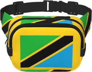 Tanzania Flag print Large Fanny Packs for Women Cute Cross Body Waist Bag Fashionable Fanny Pack