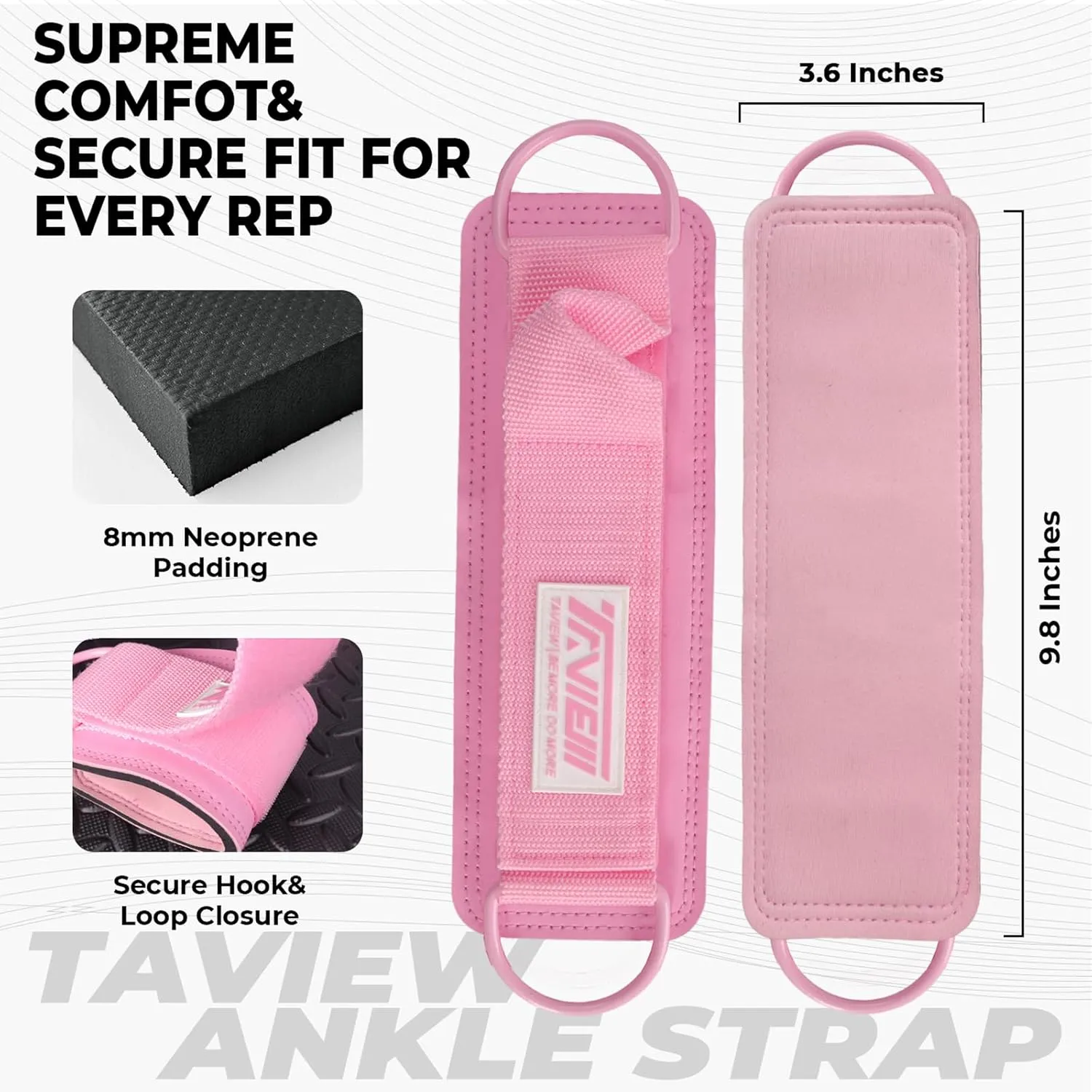 TAVIEW Ankle Straps Cable Machine Attachment for Gym - Cable Kickback Ankle Straps - Padded Ankle Cuffs for Glute Kickbacks and Leg Workouts