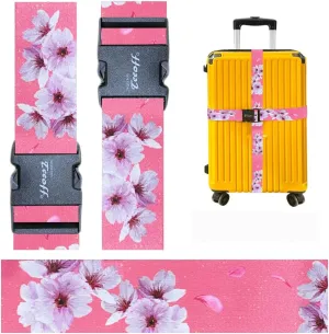 Teeoff Luggage Straps Suitcase Belts Travel Bag Accessories Adjustable 220CM (Sakura - 2 Pack)