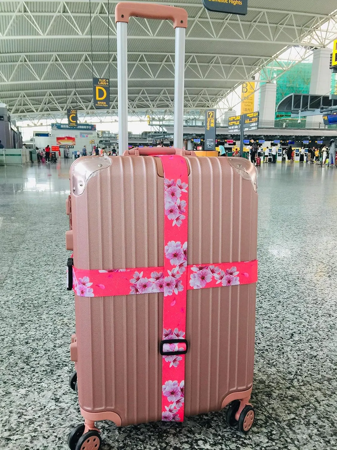 Teeoff Luggage Straps Suitcase Belts Travel Bag Accessories Adjustable 220CM (Sakura - 2 Pack)