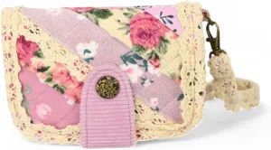 THE ARTISAN'S WHISPER Handmade Womens Wallet, Fabric Bifold Wallet, Floral Two Pocket Wallet, Credit Card Holder, Womens Purse, Hand Sewing Wallet, Gifts For Her (Purple)