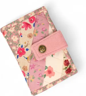 THE ARTISAN'S WHISPER Vintage Fabric Wallet, Small Womens Wallet, Compact Bifold Wallet, Floral Two Pocket Wallet, Credit Card Holder, Womens Purse, Handmade Wallet, Gifts For Her (Mulberry)