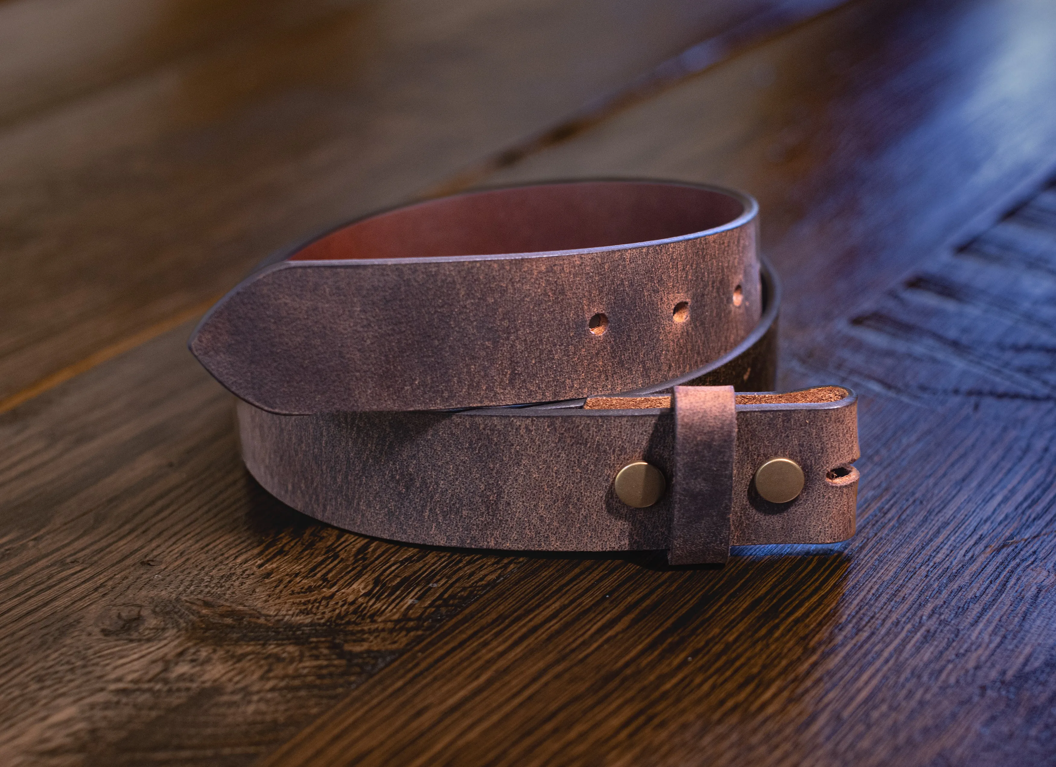 The Buffalo: Crazy Horse Leather Belt Strap - 1.5"