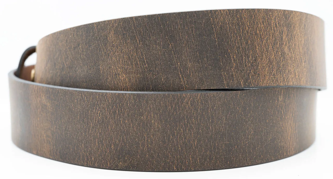 The Buffalo: Crazy Horse Leather Belt Strap - 1.5"