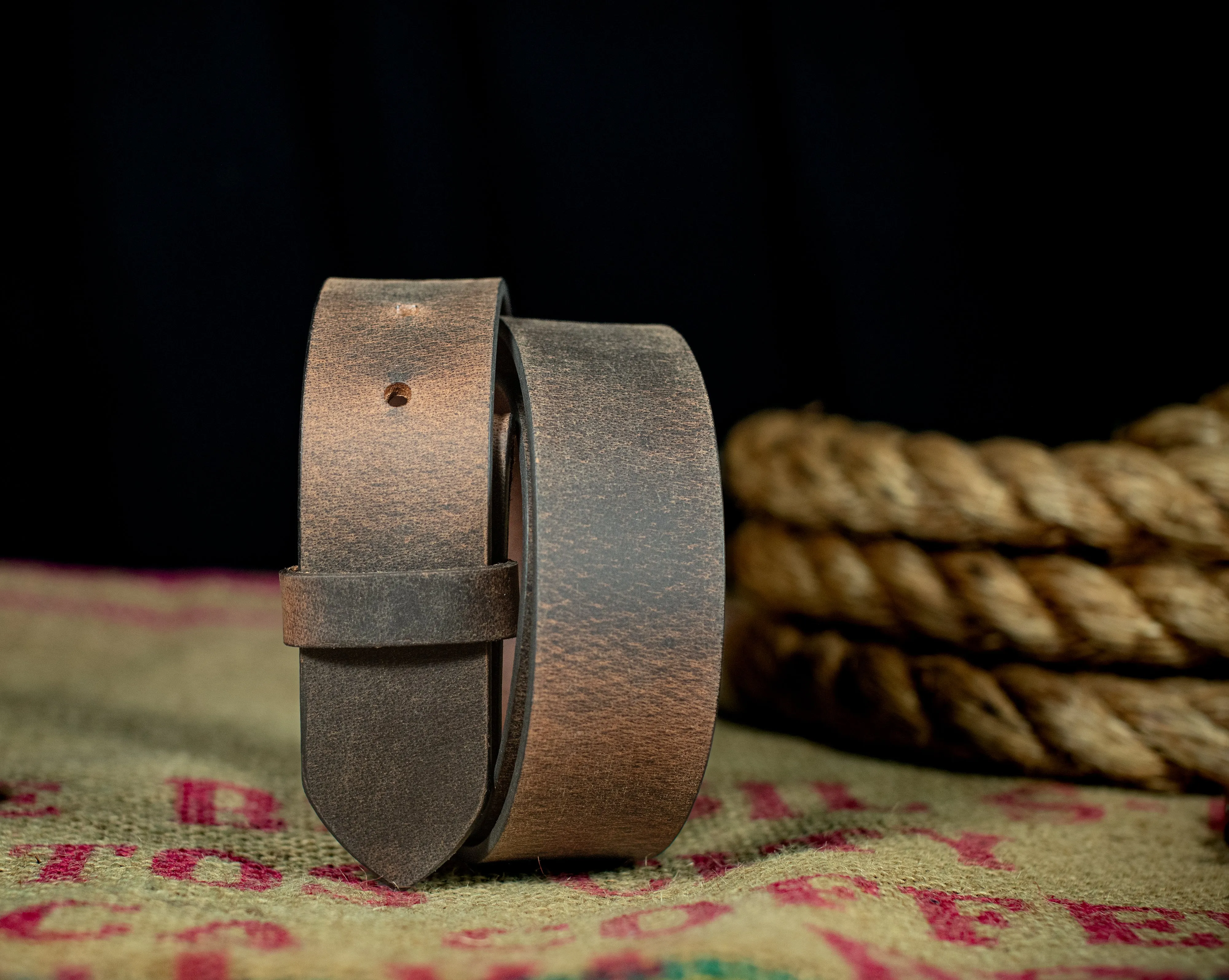The Buffalo: Crazy Horse Leather Belt Strap - 1.5"