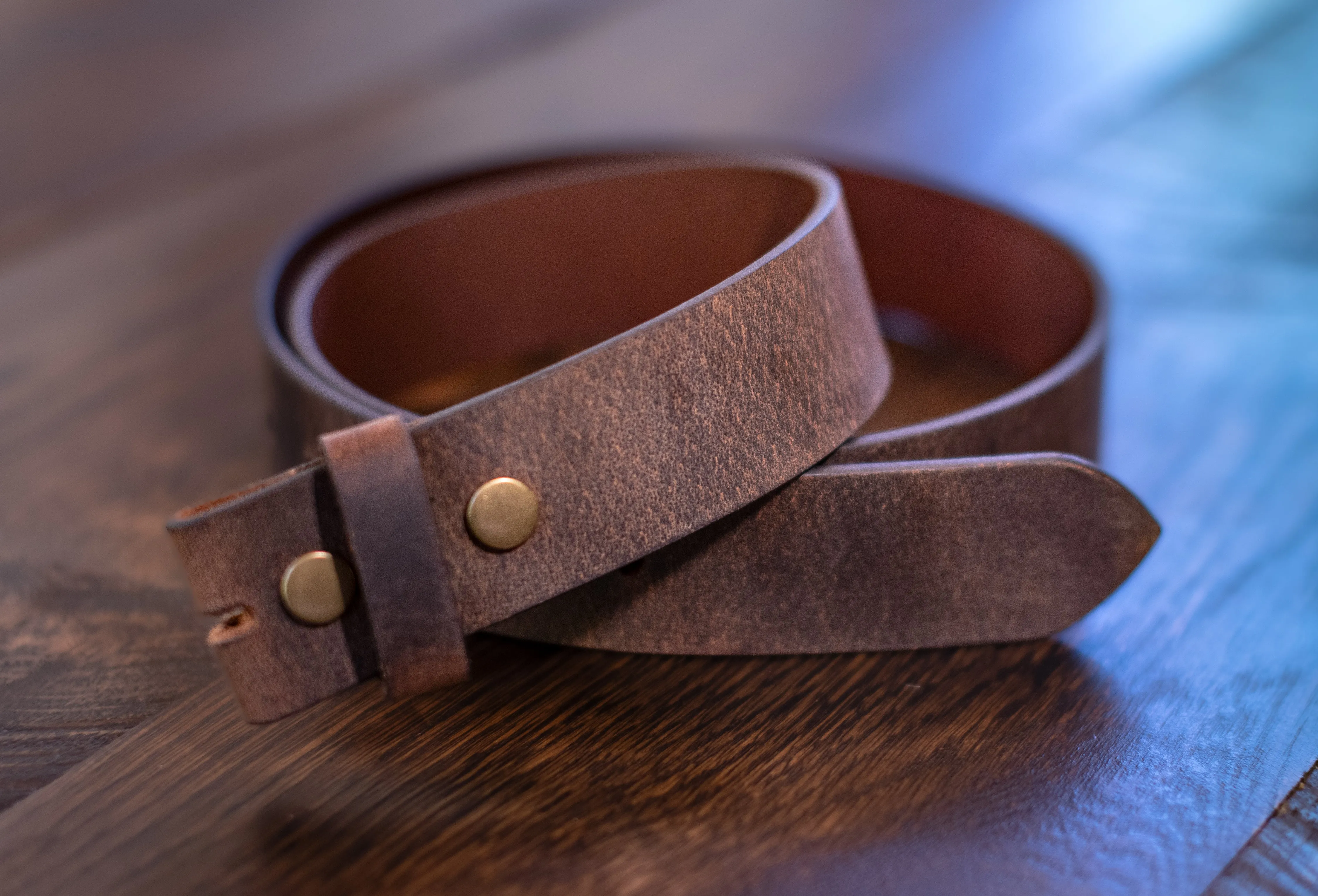 The Buffalo: Crazy Horse Leather Belt Strap - 1.5"