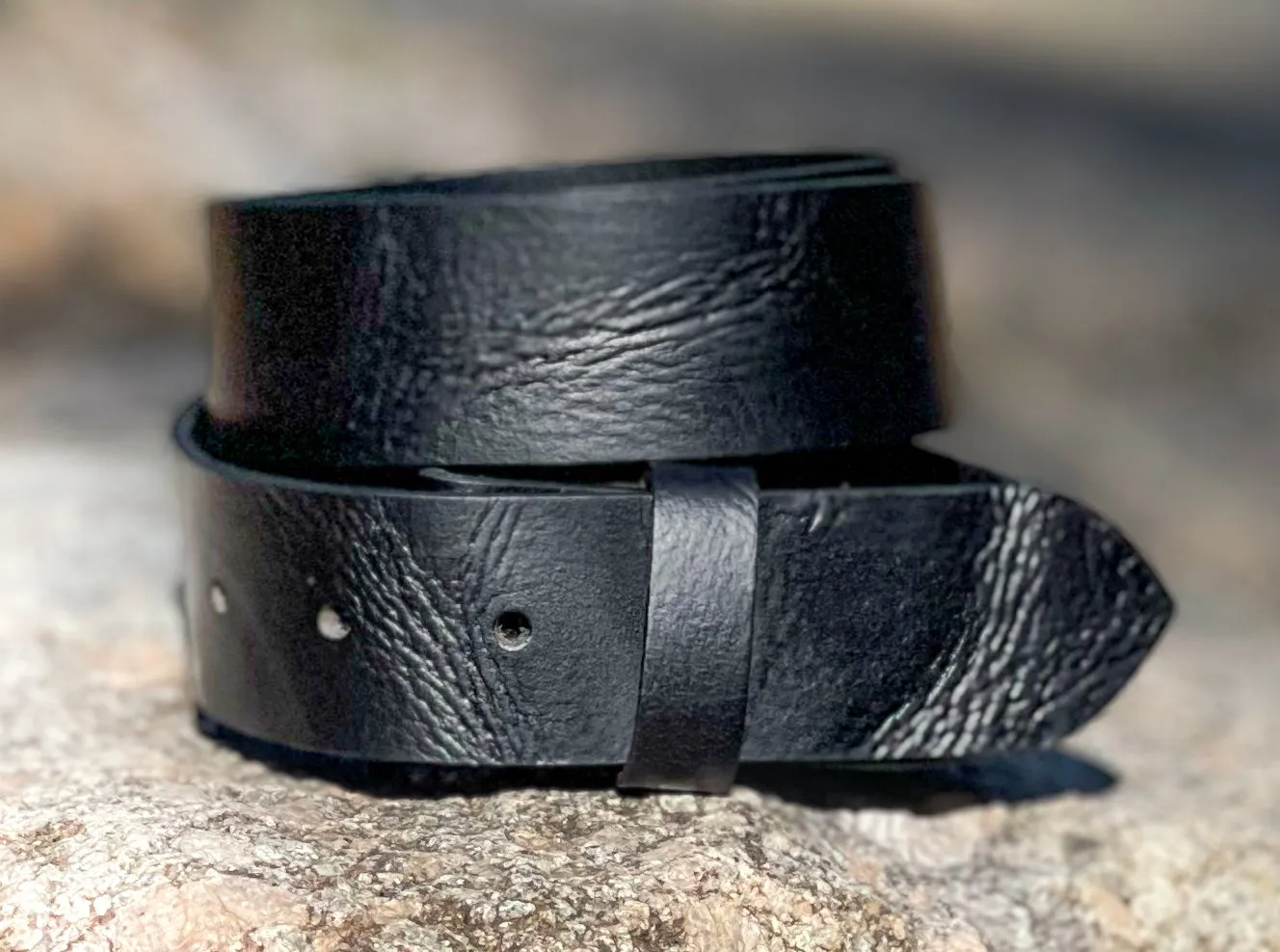 The Gunny: Shrunken Full Grain Buffalo Leather Belt Strap - 1.5"