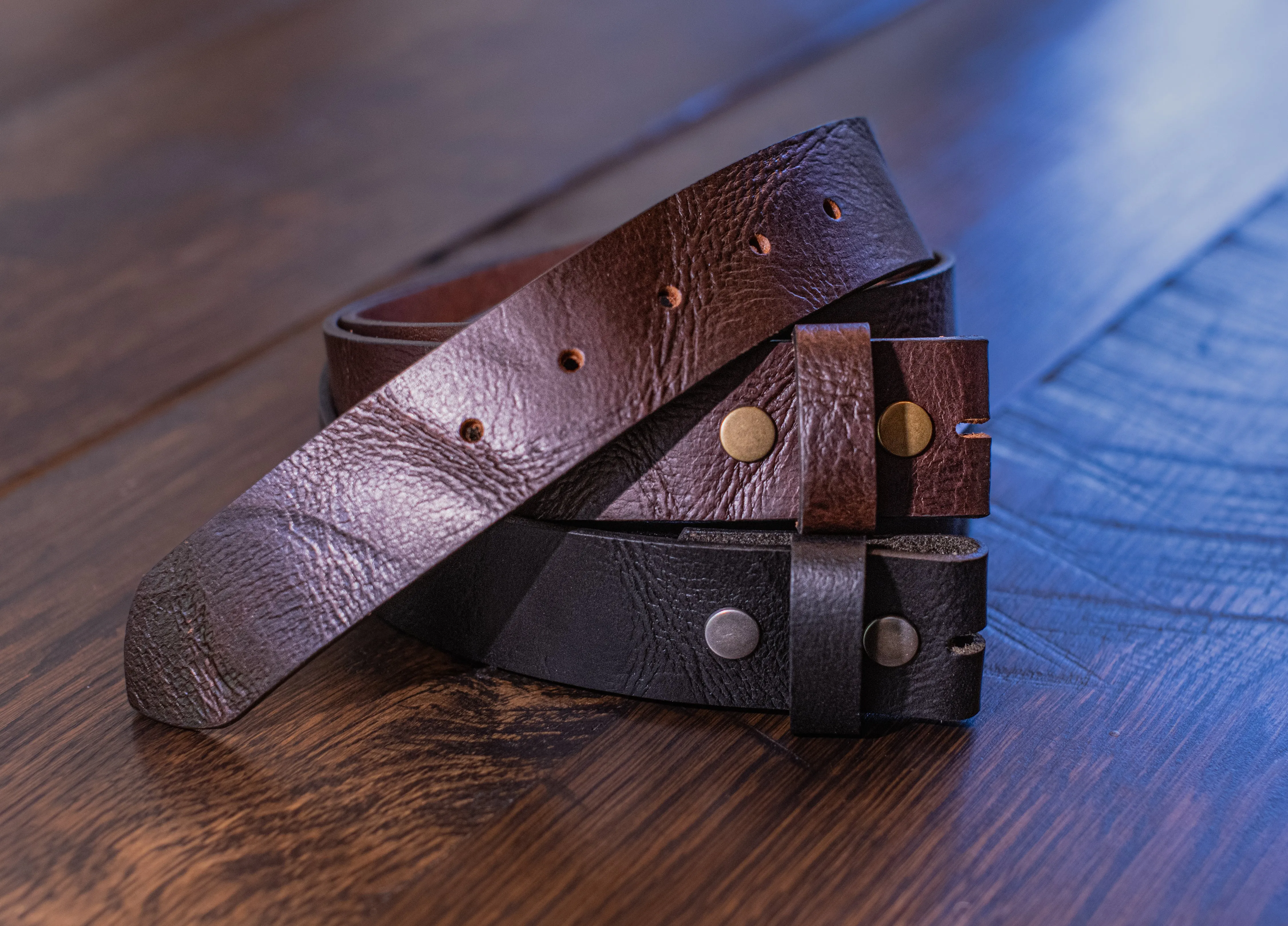 The Gunny: Shrunken Full Grain Buffalo Leather Belt Strap - 1.5"