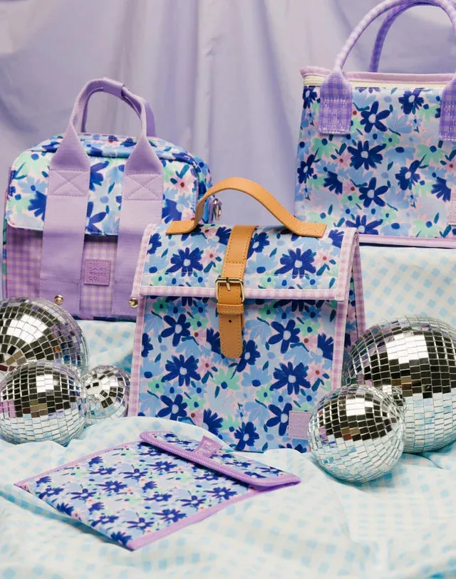 The Somewhere Co. Insulated Lunch Satchel - Blue Meadow