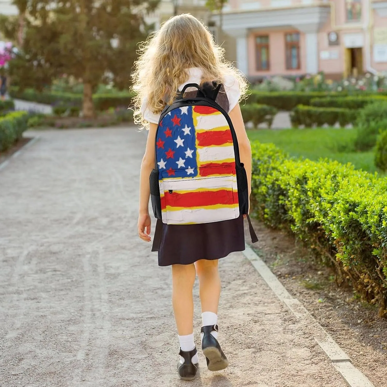 Thin Red Line American Flag Art Rucksacks Polyester Anti-Theft Multipurpose Carry On Bag Large Capacity Gym Outdoor Hiking Backpack With Smooth Zippers