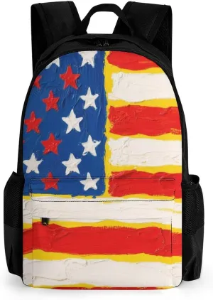 Thin Red Line American Flag Art Rucksacks Polyester Anti-Theft Multipurpose Carry On Bag Large Capacity Gym Outdoor Hiking Backpack With Smooth Zippers