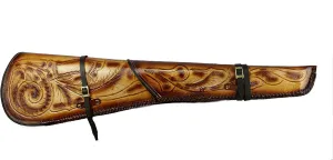 TJAYZ NEW Hand Tooled Rifle Scabbard Shotgun Sleeve Genuine Leather Western Hardcase saddle