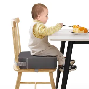 Toddler Booster Seat for Kitchen Chair, Non-Slip Kids Dining Table Booster Seat with Adjustable Safer Straps, Portable Baby Eating Travel Camping Increasing Cushion