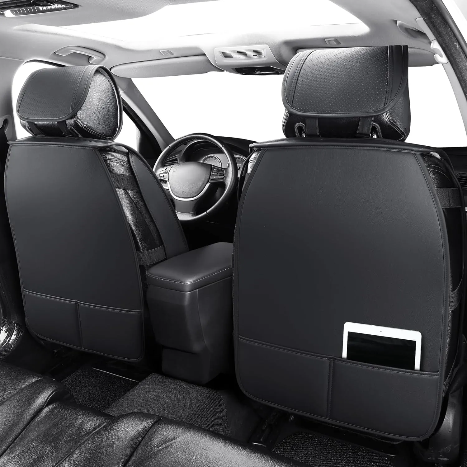 Tomatoman Artificial Leather Car Seat Covers Compatible with Lexus CT 200h Waterproof Anti-Dust Easy to Clean with Airbag Safe Design(2PCS Front/Black)