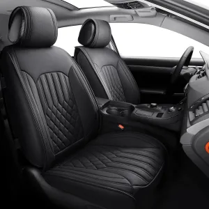 Tomatoman Artificial Leather Car Seat Covers Compatible with Lexus CT 200h Waterproof Anti-Dust Easy to Clean with Airbag Safe Design(2PCS Front/Black)