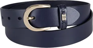 Tommy Hilfiger Women's TH Ornament Logo Casual Leather Belt for Jeans, Trousers and Dresses