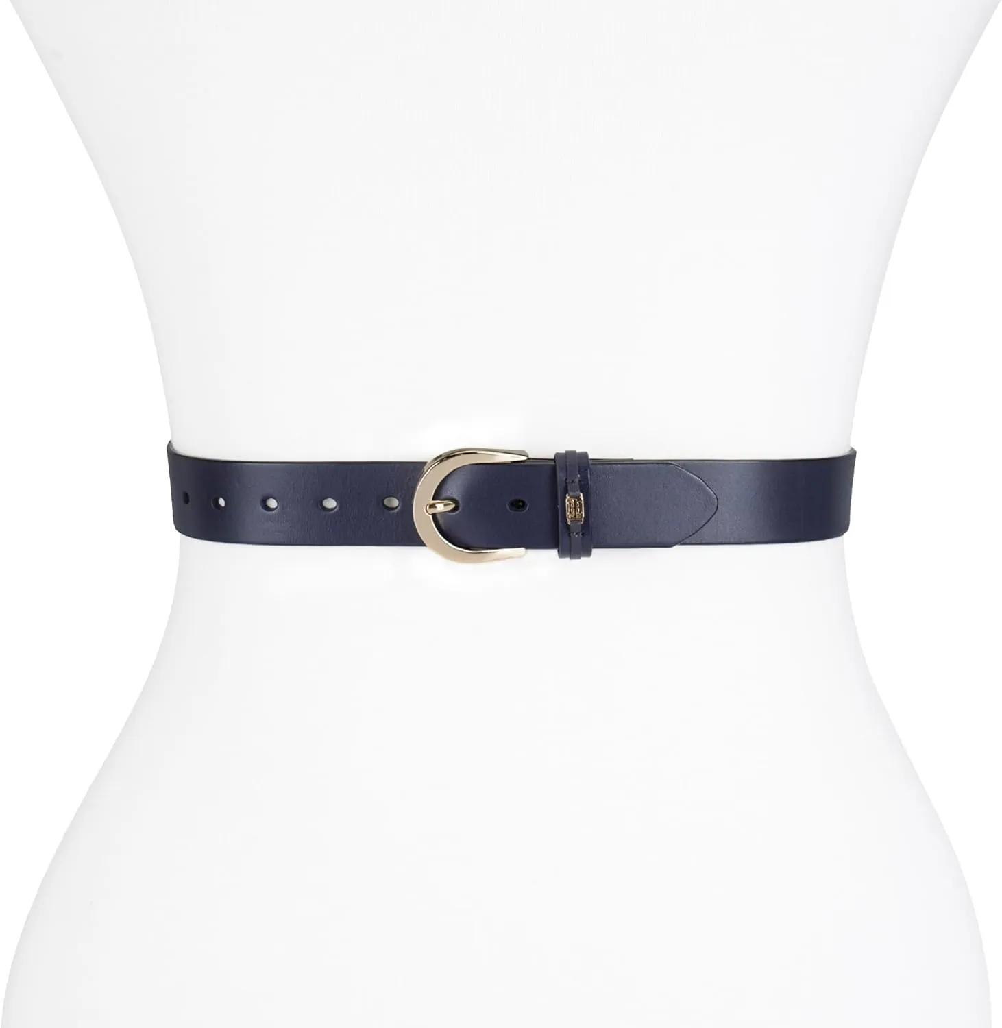 Tommy Hilfiger Women's TH Ornament Logo Casual Leather Belt for Jeans, Trousers and Dresses