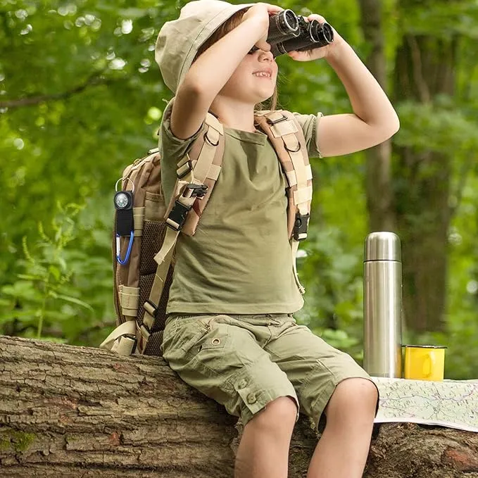 TOODOO 28 Pieces Belt Clip Compass Kids Compass Prize Belt Compass Keychain for Camo Birthday Party Supplies Outdoors Adventure Party Favors (Blue)