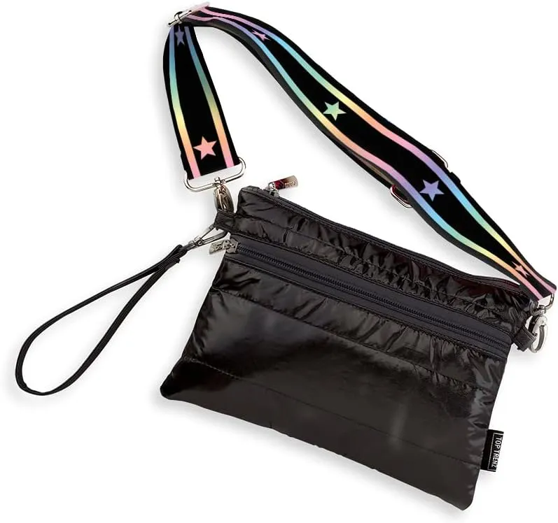 Top Trenz Inc Belt Bag or Fanny Pack (Black Puffer Gradient Star Straps)
