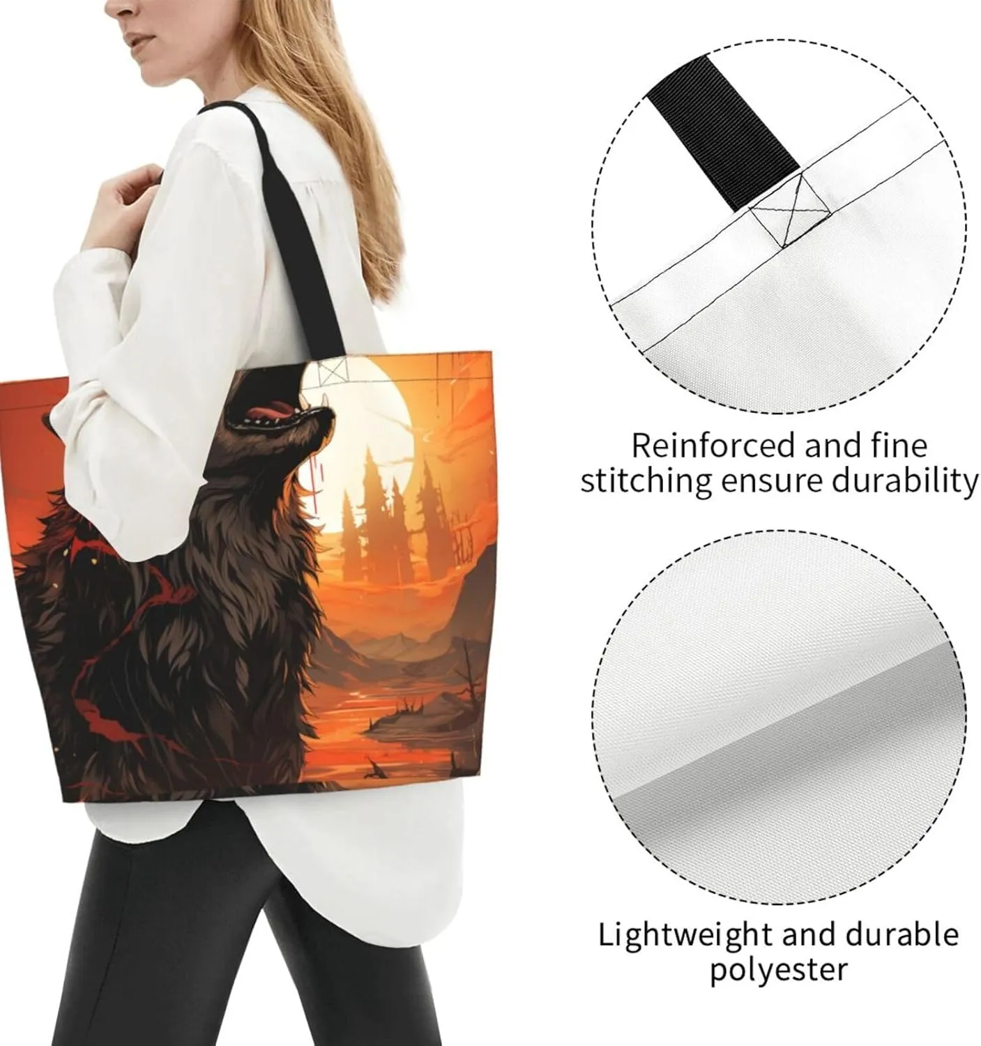 Tote Bag for Women Reusable Grocery Bag Shopping Bag Love Fabric Tote Bags Handbag Foldable Shoulder Bag