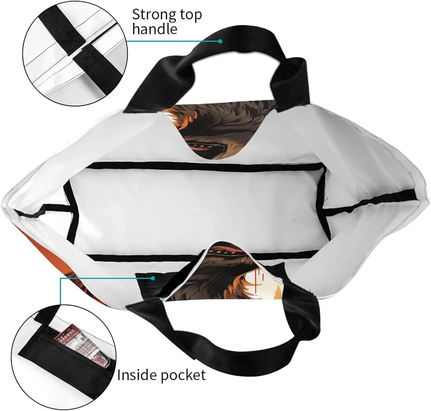 Tote Bag for Women Reusable Grocery Bag Shopping Bag Love Fabric Tote Bags Handbag Foldable Shoulder Bag