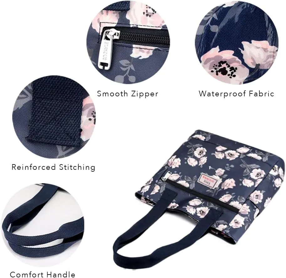 Tote Bag Medium for Women Lightweight Nylon Waterproof Everyday Shoulder Bag for Gym Travel Beach