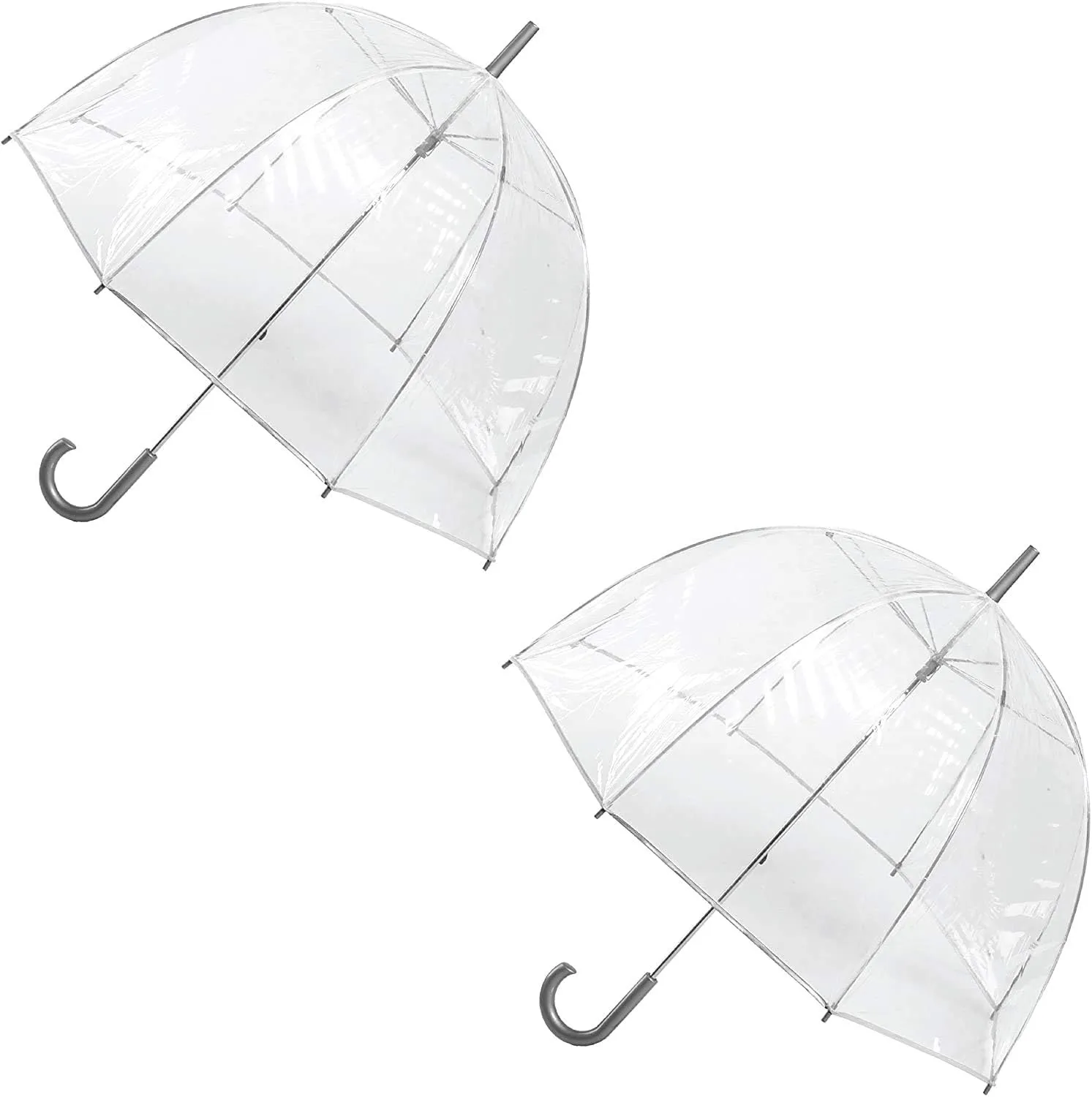totes Adult Clear Bubble Umbrella with Dome Canopy and Lightweight Wind and Rain Protection