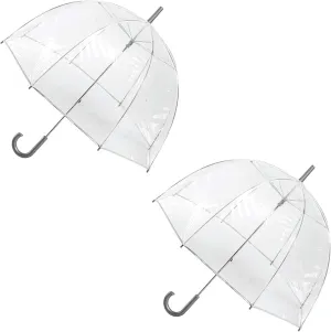 totes Adult Clear Bubble Umbrella with Dome Canopy and Lightweight Wind and Rain Protection