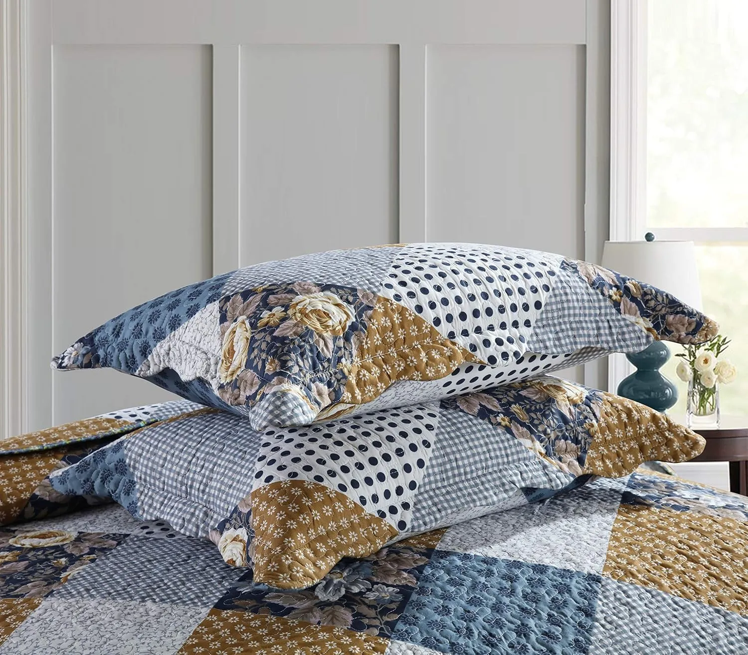 Travan 3-Piece Queen Quilt Sets with Shams Oversized Bedding Bedspread Reversible Soft Coverlet Set, Queen Size