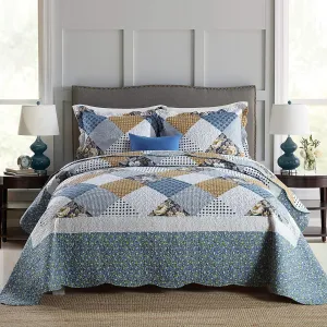 Travan 3-Piece Queen Quilt Sets with Shams Oversized Bedding Bedspread Reversible Soft Coverlet Set, Queen Size
