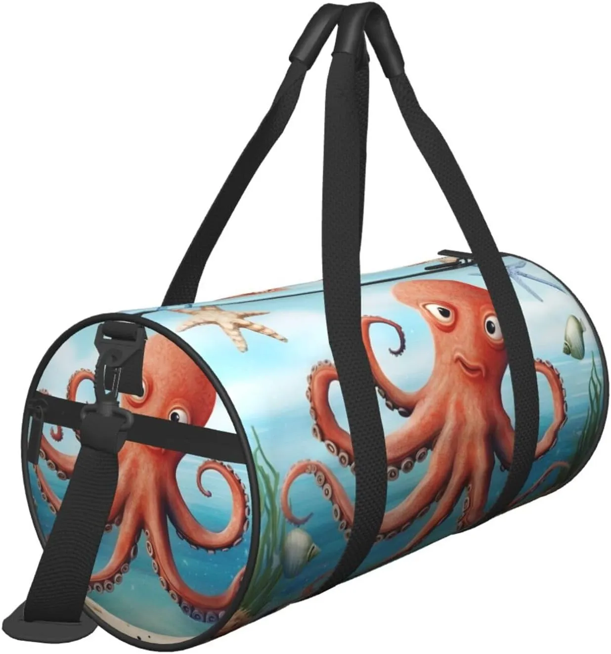 Travel Bag For Women,Beach Octopus Starfish Print Personal Item Duffle Bags,Weekend Travel Duffel Tote Bag,Travel Sport Gym Bag For Men,Airplane Travel Essentials For Flying