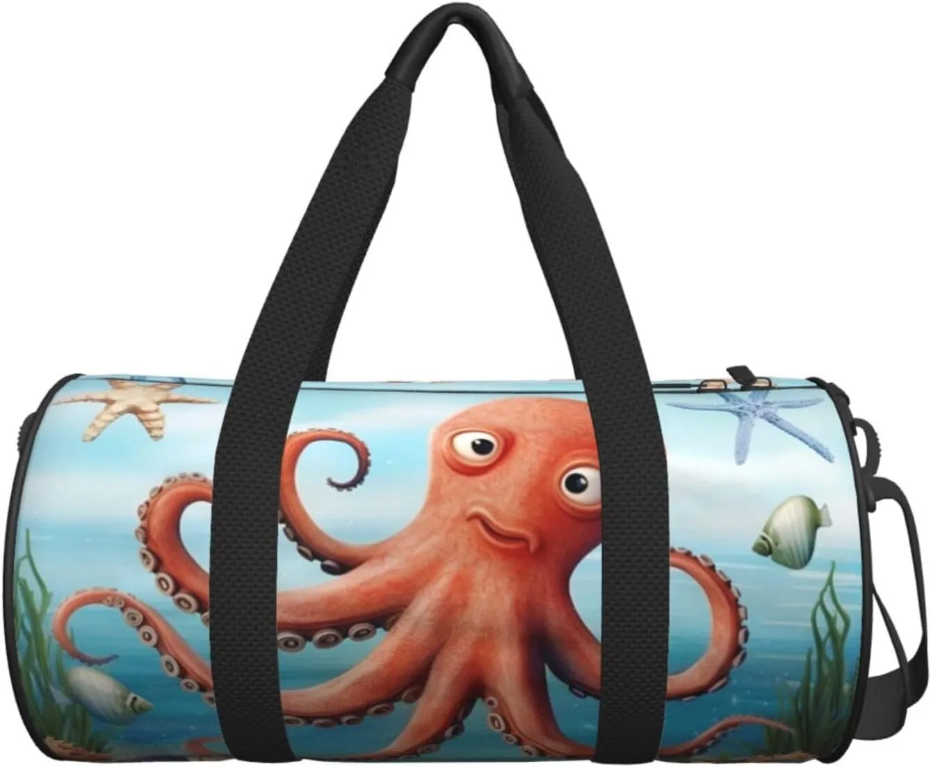 Travel Bag For Women,Beach Octopus Starfish Print Personal Item Duffle Bags,Weekend Travel Duffel Tote Bag,Travel Sport Gym Bag For Men,Airplane Travel Essentials For Flying