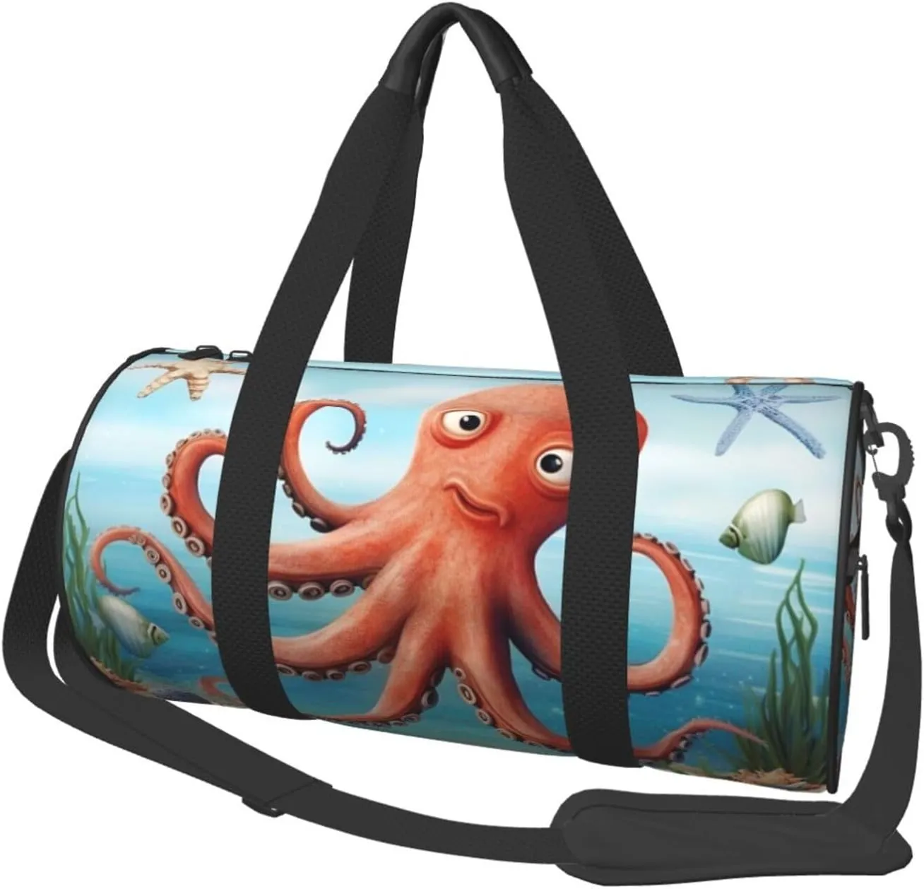 Travel Bag For Women,Beach Octopus Starfish Print Personal Item Duffle Bags,Weekend Travel Duffel Tote Bag,Travel Sport Gym Bag For Men,Airplane Travel Essentials For Flying