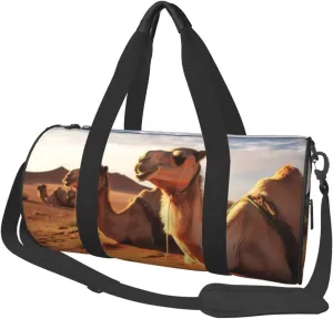 Travel Bag For Women,Camels Rest Desert Print Personal Item Duffle Bags,Weekend Travel Duffel Tote Bag,Travel Sport Gym Bag For Men,Airplane Travel Essentials For Flying
