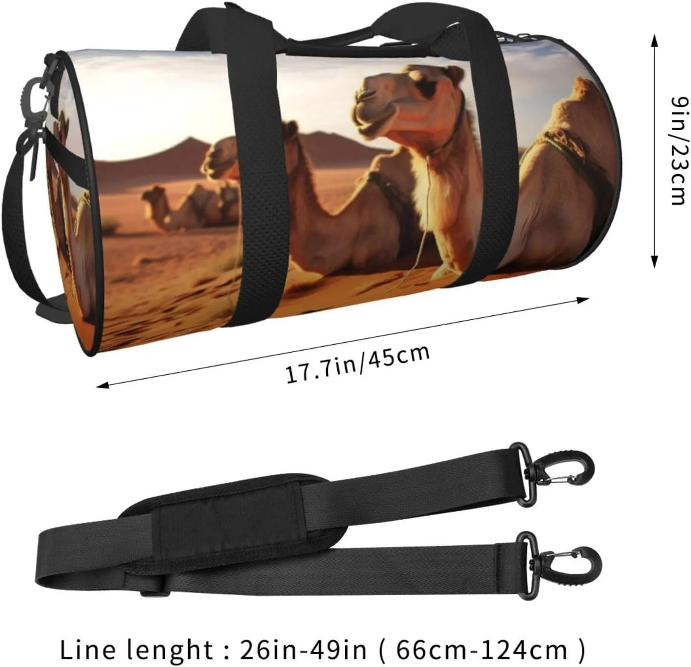 Travel Bag For Women,Camels Rest Desert Print Personal Item Duffle Bags,Weekend Travel Duffel Tote Bag,Travel Sport Gym Bag For Men,Airplane Travel Essentials For Flying