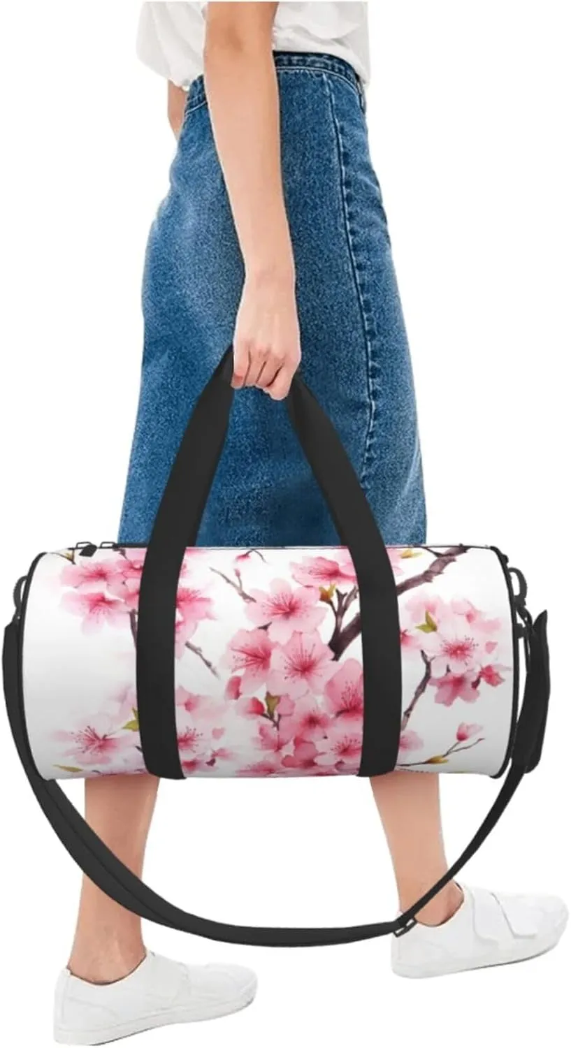 Travel Bag For Women,Cherry Blossom Print Personal Item Duffle Bags,Weekend Travel Duffel Tote Bag,Travel Sport Gym Bag For Men,Airplane Travel Essentials For Flying