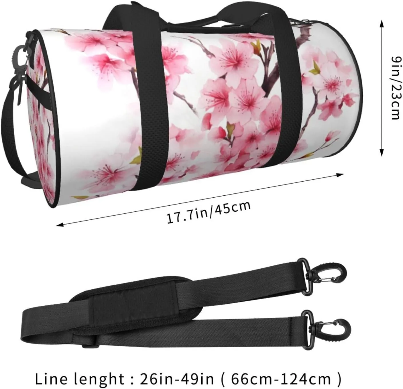 Travel Bag For Women,Cherry Blossom Print Personal Item Duffle Bags,Weekend Travel Duffel Tote Bag,Travel Sport Gym Bag For Men,Airplane Travel Essentials For Flying