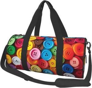 Travel Bag For Women,Colorful Buttons Print Personal Item Duffle Bags,Weekend Travel Duffel Tote Bag,Travel Sport Gym Bag For Men,Airplane Travel Essentials For Flying