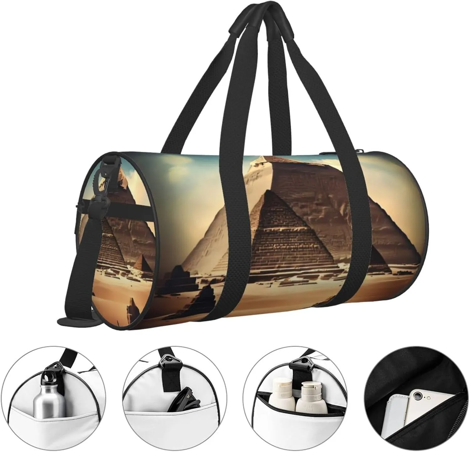 Travel Bag For Women,Dreaming Of The Pyramids Of Khufu Print Personal Item Duffle Bags,Weekend Travel Duffel Tote Bag,Travel Sport Gym Bag For Men,Airplane Travel Essentials For Flying