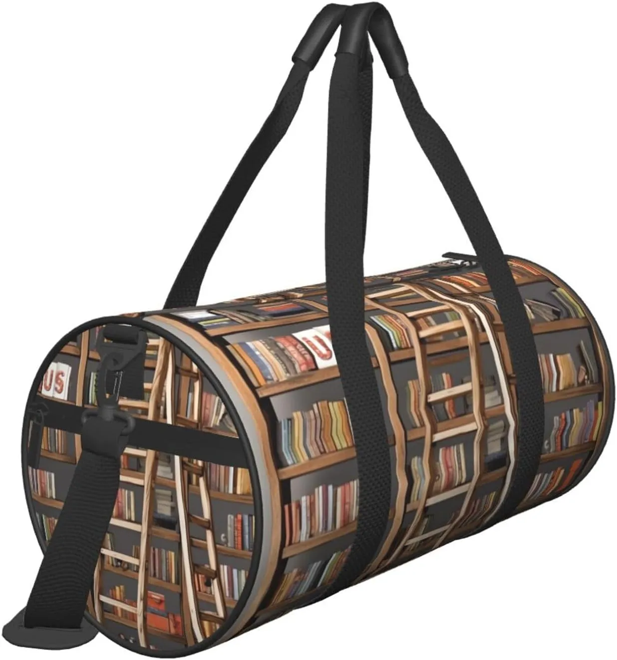 Travel Bag For Women,Funny Book Shelves Collection And Ladder Print Personal Item Duffle Bags,Weekend Travel Duffel Tote Bag,Travel Sport Gym Bag For Men,Airplane Travel Essentials For Flying