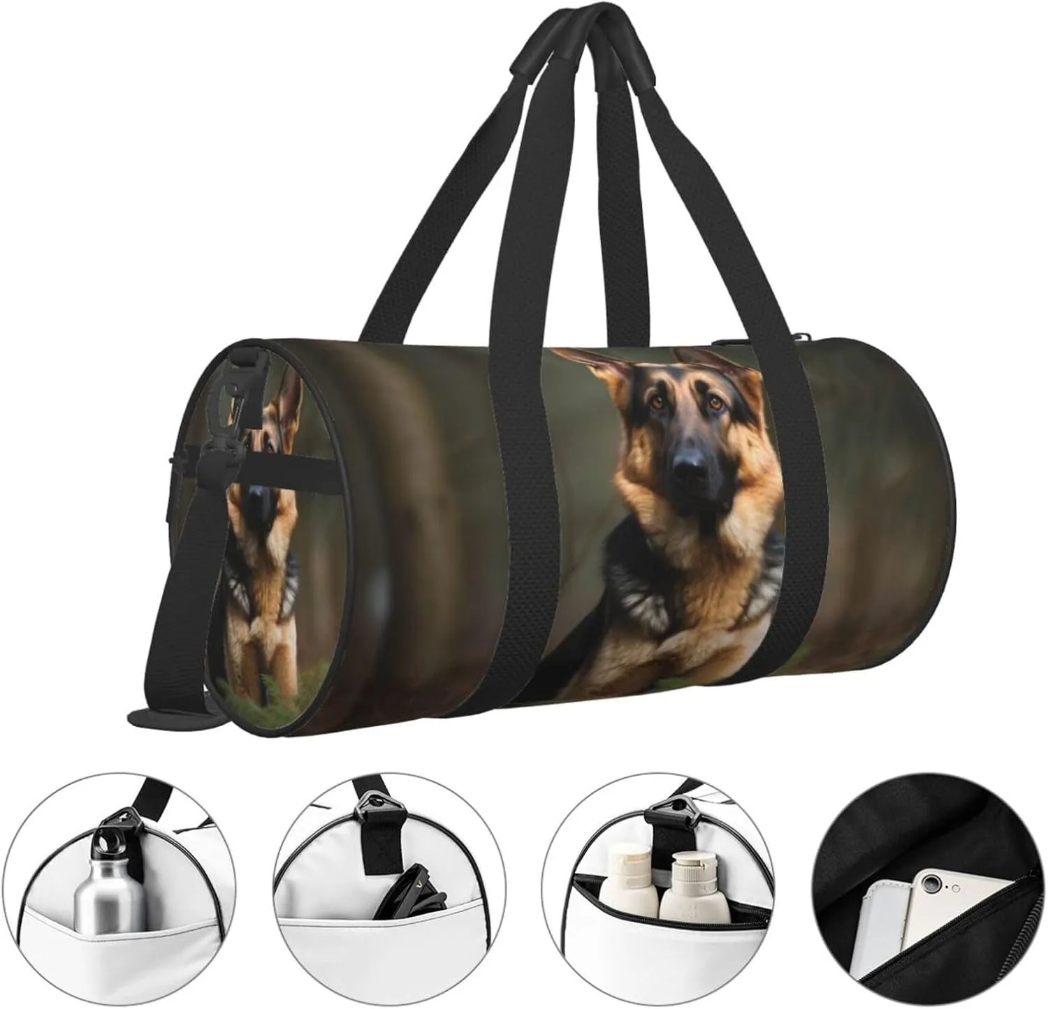 Travel Bag For Women,German Shepherd Print Personal Item Duffle Bags,Weekend Travel Duffel Tote Bag,Travel Sport Gym Bag For Men,Airplane Travel Essentials For Flying