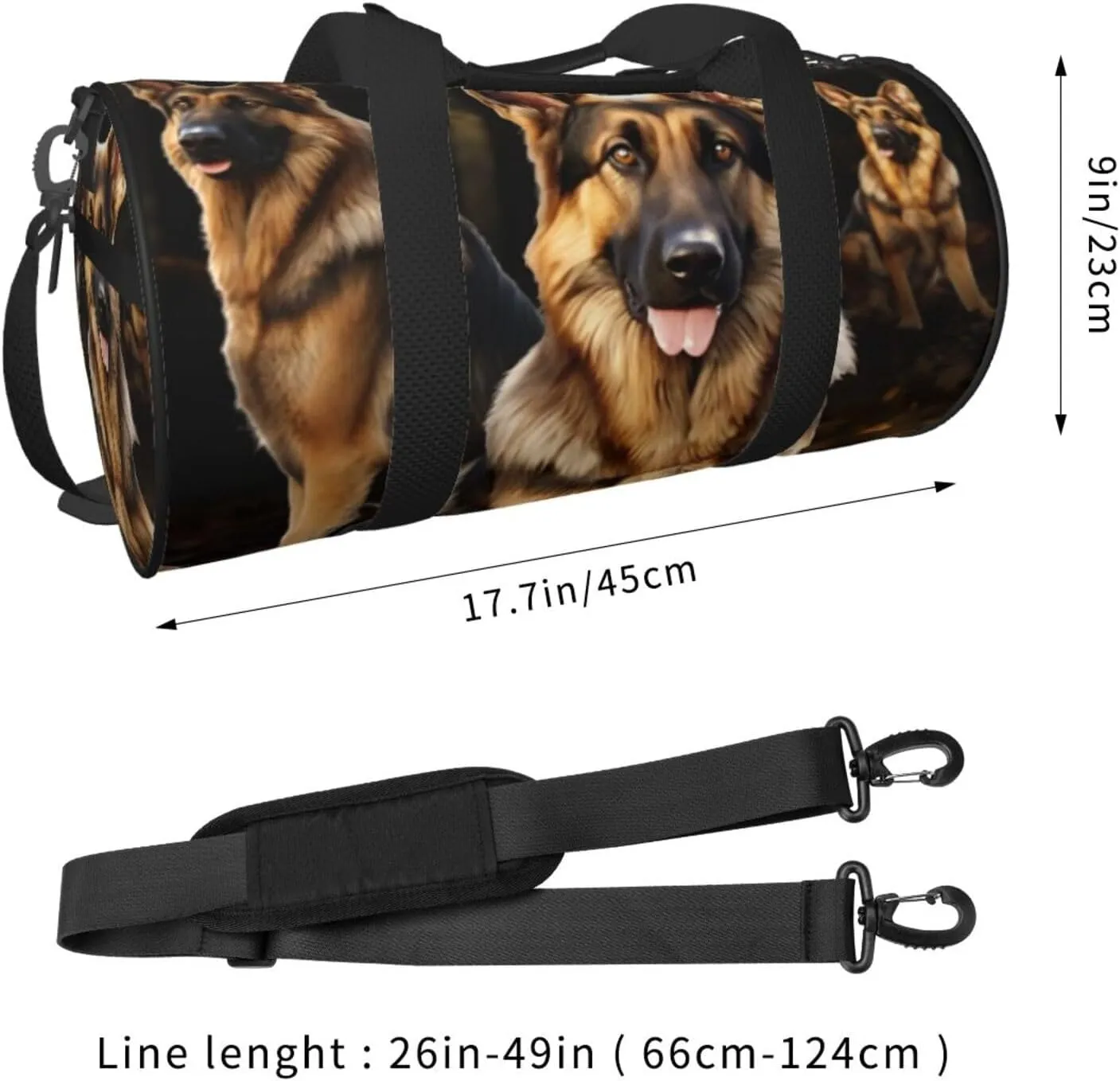 Travel Bag For Women,German Shepherd Print Personal Item Duffle Bags,Weekend Travel Duffel Tote Bag,Travel Sport Gym Bag For Men,Airplane Travel Essentials For Flying