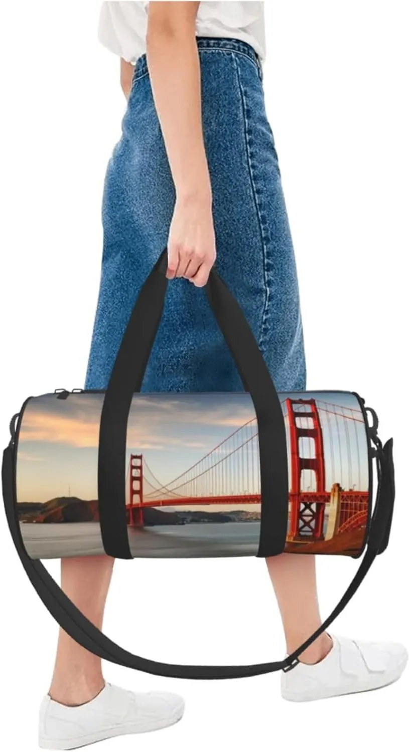 Travel Bag For Women,Golden Gate Bridge Print Personal Item Duffle Bags,Weekend Travel Duffel Tote Bag,Travel Sport Gym Bag For Men,Airplane Travel Essentials For Flying