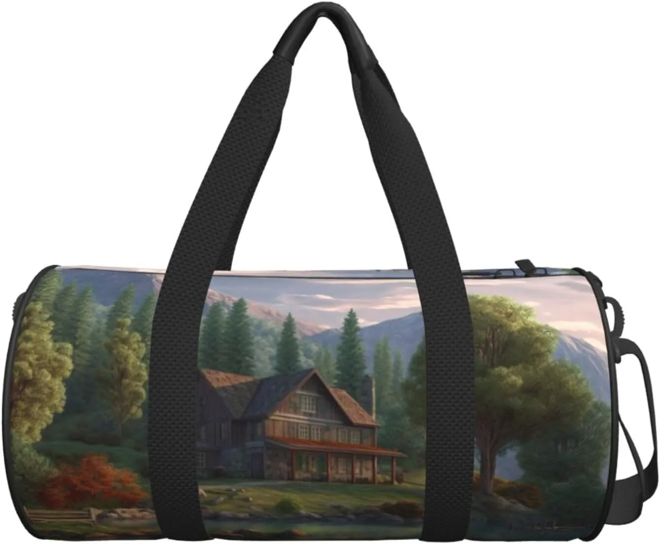 Travel Bag For Women,House By The Lake Print Personal Item Duffle Bags,Weekend Travel Duffel Tote Bag,Travel Sport Gym Bag For Men,Airplane Travel Essentials For Flying